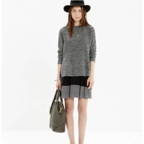 Madewell Dresses & Skirts - 📚Madewell • Premier Gray Black Colorblock Silk Skirt B0446 - Size Small